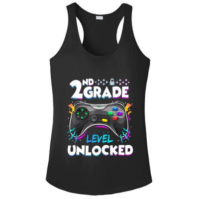 2nd Grade Level Unlocked Back To School First Day Gamer Boy Ladies PosiCharge Competitor Racerback Tank