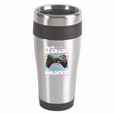 2nd Grade Level Unlocked Back To School First Day Gamer Boy 16oz Travel Tumbler