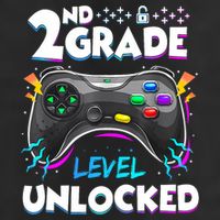 2nd Grade Level Unlocked Back To School First Day Gamer Boy Large Microfiber Waffle Golf Towel