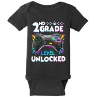 2nd Grade Level Unlocked Back To School First Day Gamer Boy Baby Bodysuit