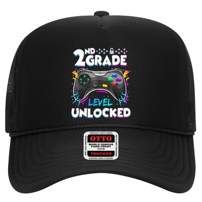 2nd Grade Level Unlocked Back To School First Day Gamer Boy Trucker Hat