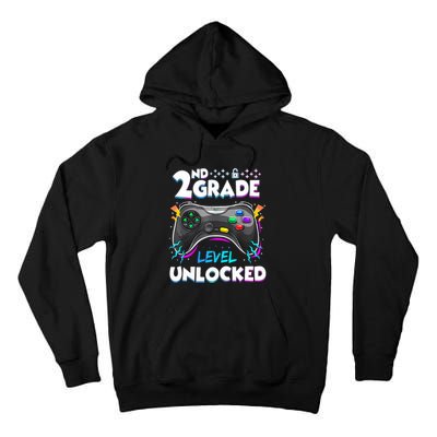 2nd Grade Level Unlocked Back To School First Day Gamer Boy Tall Hoodie