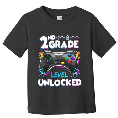 2nd Grade Level Unlocked Back To School First Day Gamer Boy Toddler T-Shirt