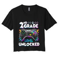 2nd Grade Level Unlocked Back To School First Day Gamer Boy Crop Top