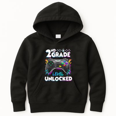 2nd Grade Level Unlocked Back To School First Day Gamer Boy Kids Hoodie