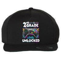 2nd Grade Level Unlocked Back To School First Day Gamer Boy Wool Snapback Cap