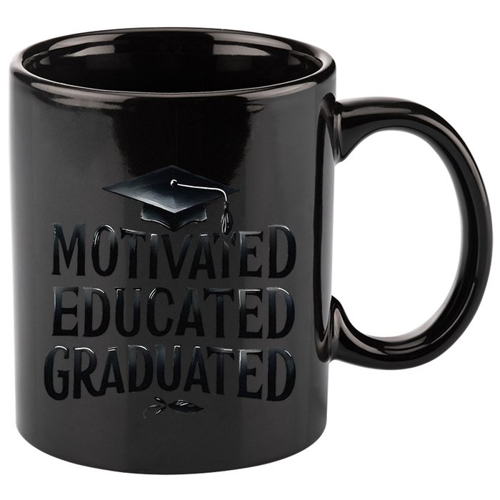 2025 Graduation Motivated Educated Graduated 11oz C Handle Ceramic Mug