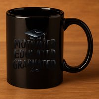 2025 Graduation Motivated Educated Graduated 11oz C Handle Ceramic Mug