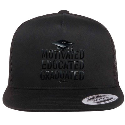 2025 Graduation Motivated Educated Graduated Flatbill Hat