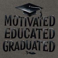 2025 Graduation Motivated Educated Graduated Cotton Canvas Backpack