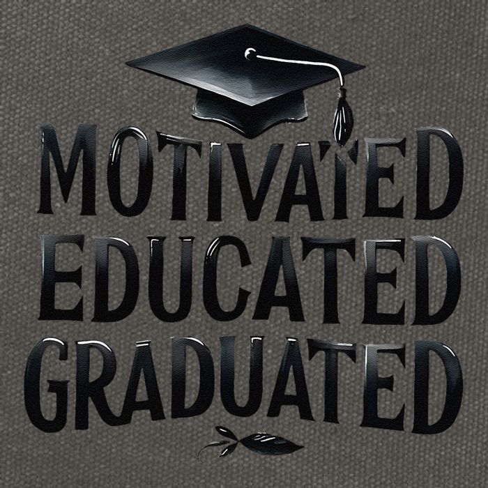 2025 Graduation Motivated Educated Graduated Cotton Canvas Backpack