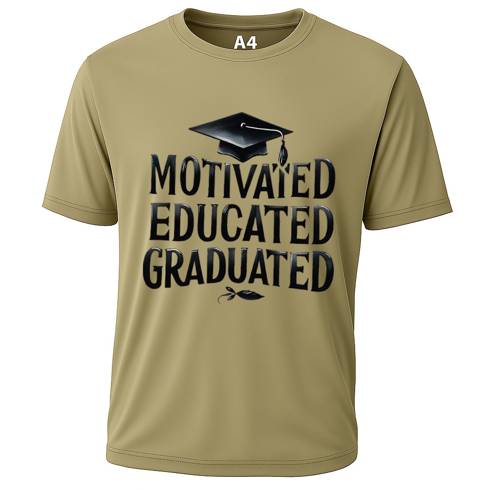 2025 Graduation Motivated Educated Graduated Cooling Performance Crew T-Shirt