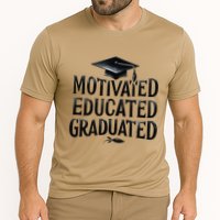 2025 Graduation Motivated Educated Graduated Cooling Performance Crew T-Shirt