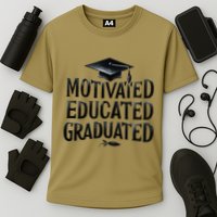 2025 Graduation Motivated Educated Graduated Cooling Performance Crew T-Shirt