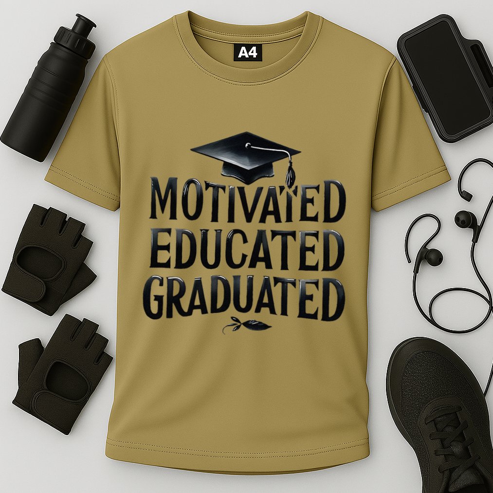 2025 Graduation Motivated Educated Graduated Cooling Performance Crew T-Shirt