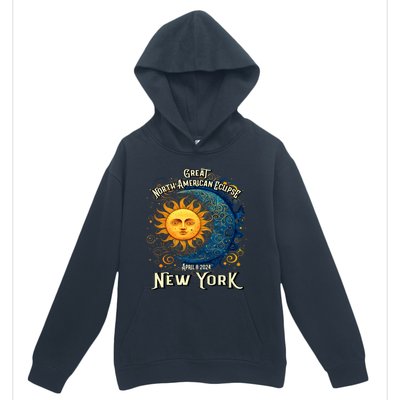 2024 Great North American Eclipse Syracuse New York Total Solar Eclipse Urban Pullover Hoodie