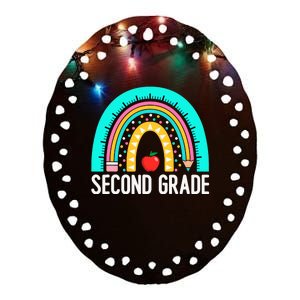 2nd Grade Rainbow Teacher Team Second Grade Squad Girl Boy Ceramic Oval Ornament