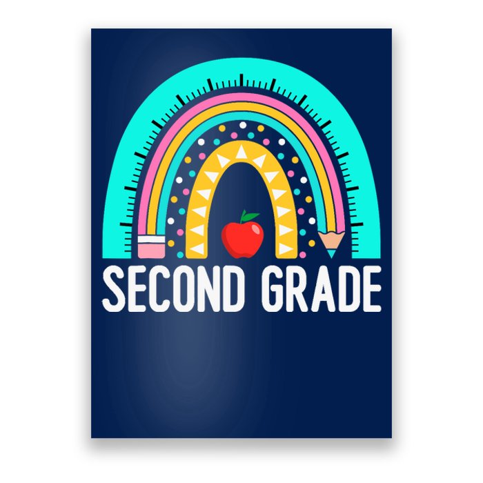 2nd Grade Rainbow Teacher Team Second Grade Squad Girl Boy Poster