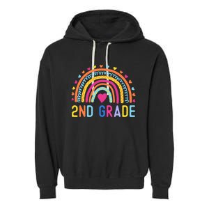 2nd Grade Rainbow Girl Boy Teacher Hello Second Grade Squad Garment-Dyed Fleece Hoodie