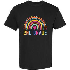 2nd Grade Rainbow Girl Boy Teacher Hello Second Grade Squad Garment-Dyed Heavyweight T-Shirt