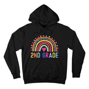 2nd Grade Rainbow Girl Boy Teacher Hello Second Grade Squad Hoodie