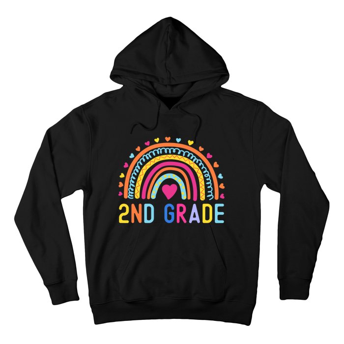 2nd Grade Rainbow Girl Boy Teacher Hello Second Grade Squad Hoodie