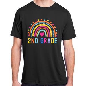 2nd Grade Rainbow Girl Boy Teacher Hello Second Grade Squad Adult ChromaSoft Performance T-Shirt