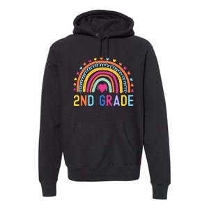 2nd Grade Rainbow Girl Boy Teacher Hello Second Grade Squad Premium Hoodie