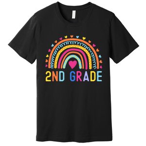 2nd Grade Rainbow Girl Boy Teacher Hello Second Grade Squad Premium T-Shirt