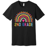 2nd Grade Rainbow Girl Boy Teacher Hello Second Grade Squad Premium T-Shirt