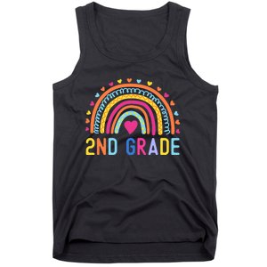 2nd Grade Rainbow Girl Boy Teacher Hello Second Grade Squad Tank Top