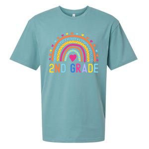 2nd Grade Rainbow Girl Boy Teacher Hello Second Grade Squad Sueded Cloud Jersey T-Shirt