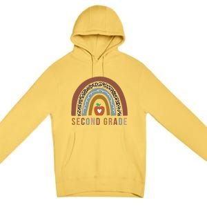 2Nd Grade Retro Rainbow Second Grade Teacher Team Boho Gift Premium Pullover Hoodie