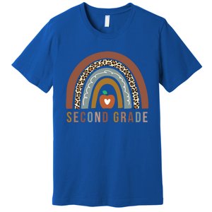 2Nd Grade Retro Rainbow Second Grade Teacher Team Boho Gift Premium T-Shirt