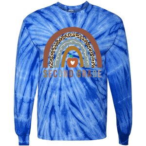 2Nd Grade Retro Rainbow Second Grade Teacher Team Boho Gift Tie-Dye Long Sleeve Shirt