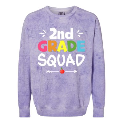 2nd Grade Squad Back To School Colorblast Crewneck Sweatshirt