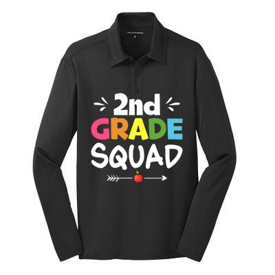 2nd Grade Squad Back To School Silk Touch Performance Long Sleeve Polo