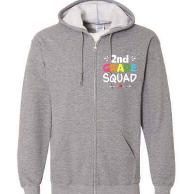 2nd Grade Squad Back To School Full Zip Hoodie