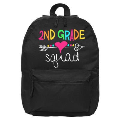 2nd Grade Squad Second Teacher Student Team Back To School Gift 16 in Basic Backpack