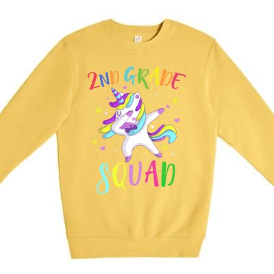 2Nd Grade Squad Unicorn Second Grade Teacher Cool Gift Premium Crewneck Sweatshirt