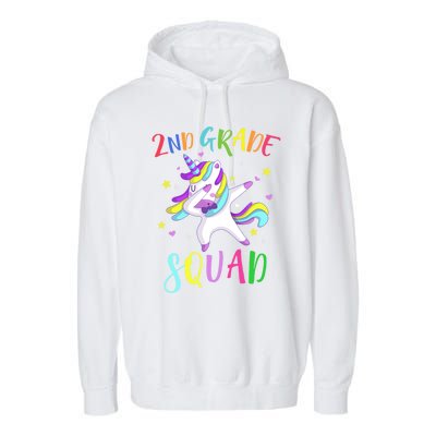 2Nd Grade Squad Unicorn Second Grade Teacher Cool Gift Garment-Dyed Fleece Hoodie