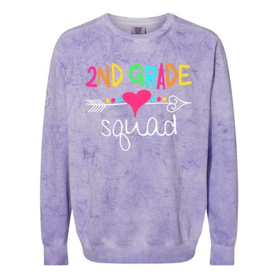 2nd Grade Squad Second Teacher Student Team Back To School Colorblast Crewneck Sweatshirt