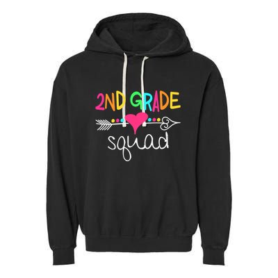 2nd Grade Squad Second Teacher Student Team Back To School Garment-Dyed Fleece Hoodie