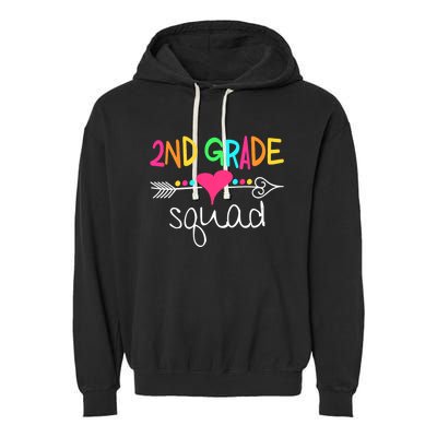 2nd Grade Squad Second Teacher Student Team Back To School Garment-Dyed Fleece Hoodie