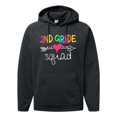 2nd Grade Squad Second Teacher Student Team Back To School Performance Fleece Hoodie