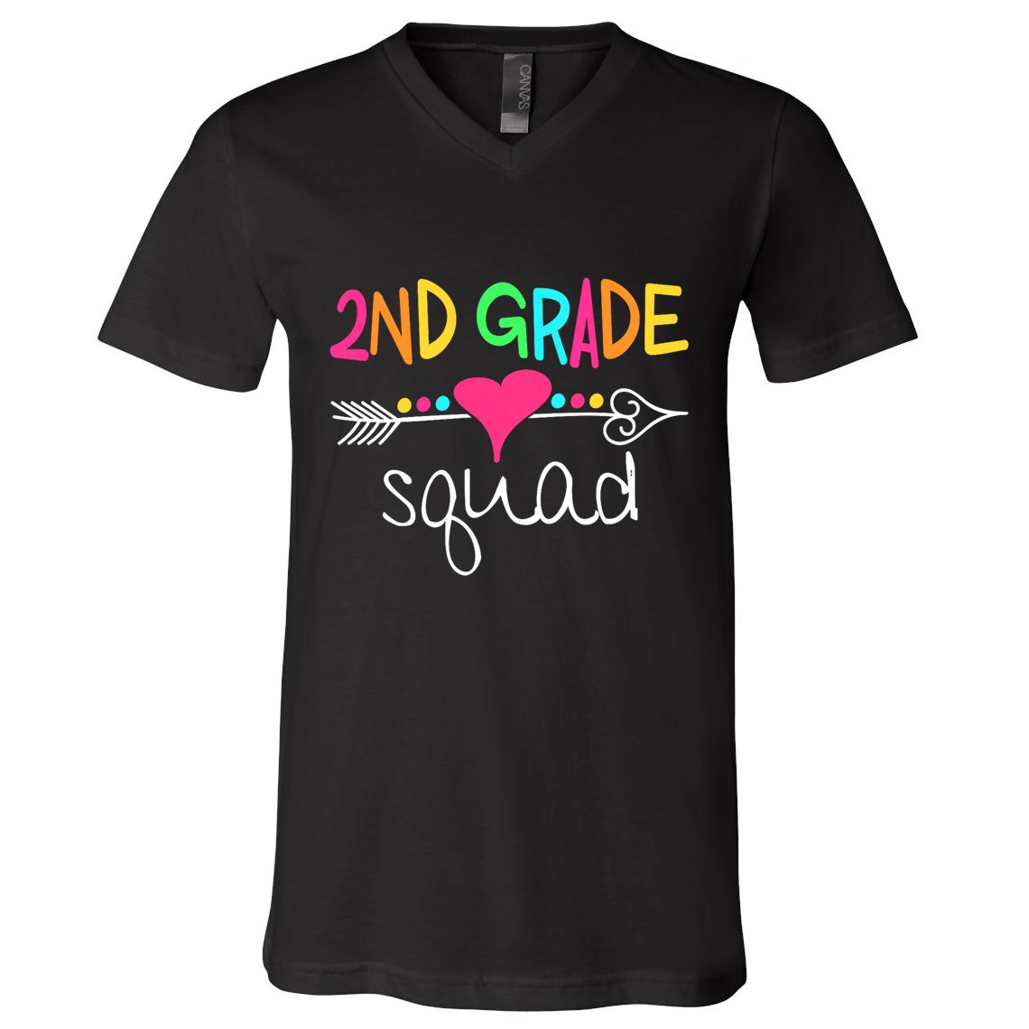 2nd Grade Squad Second Teacher Student Team Back To School V-Neck T-Shirt