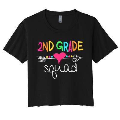 2nd Grade Squad Second Teacher Student Team Back To School Women's Crop Top Tee