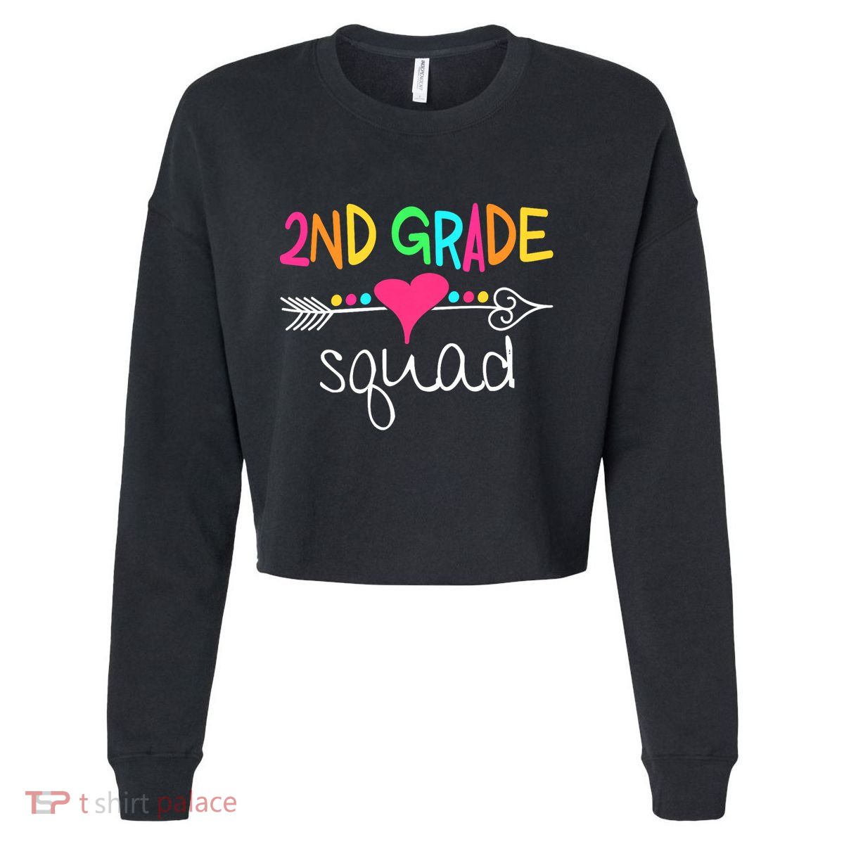 2nd Grade Squad Second Teacher Student Team Back To School Cropped Pullover Crew