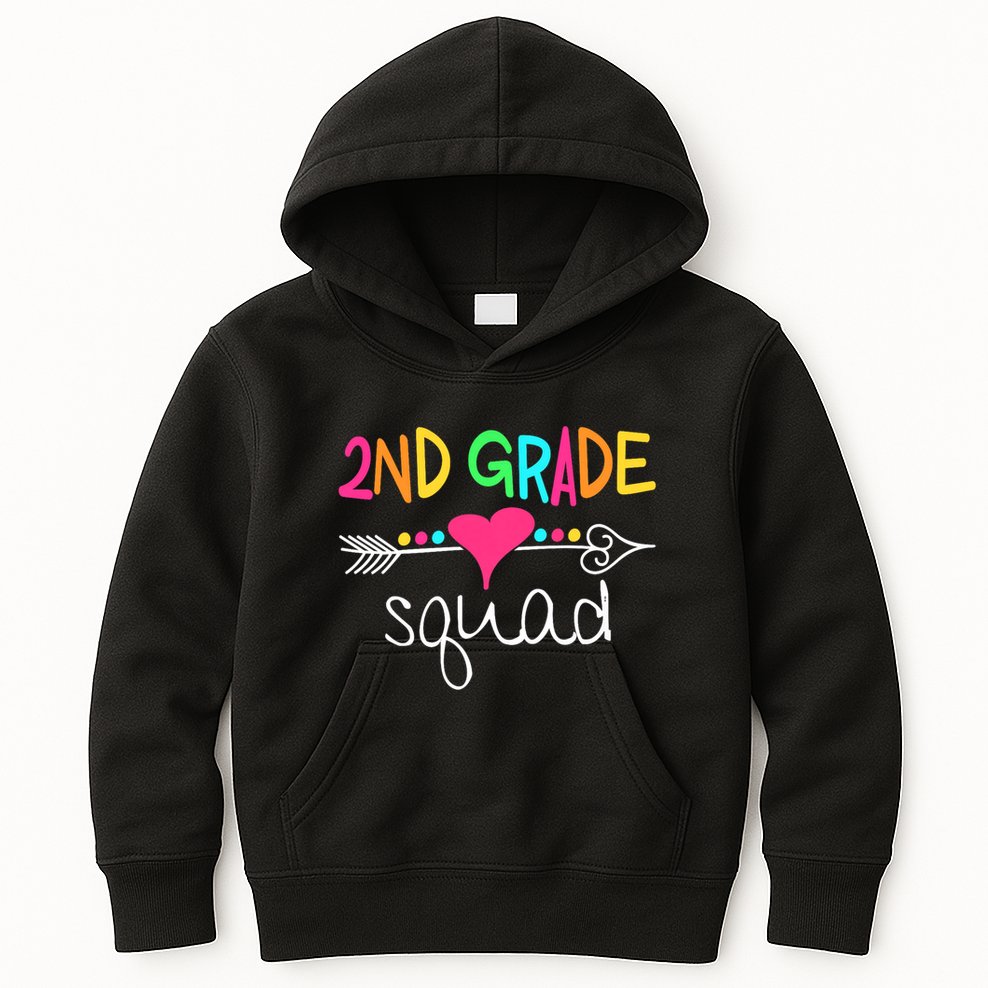 2nd Grade Squad Second Teacher Student Team Back To School Kids Hoodie