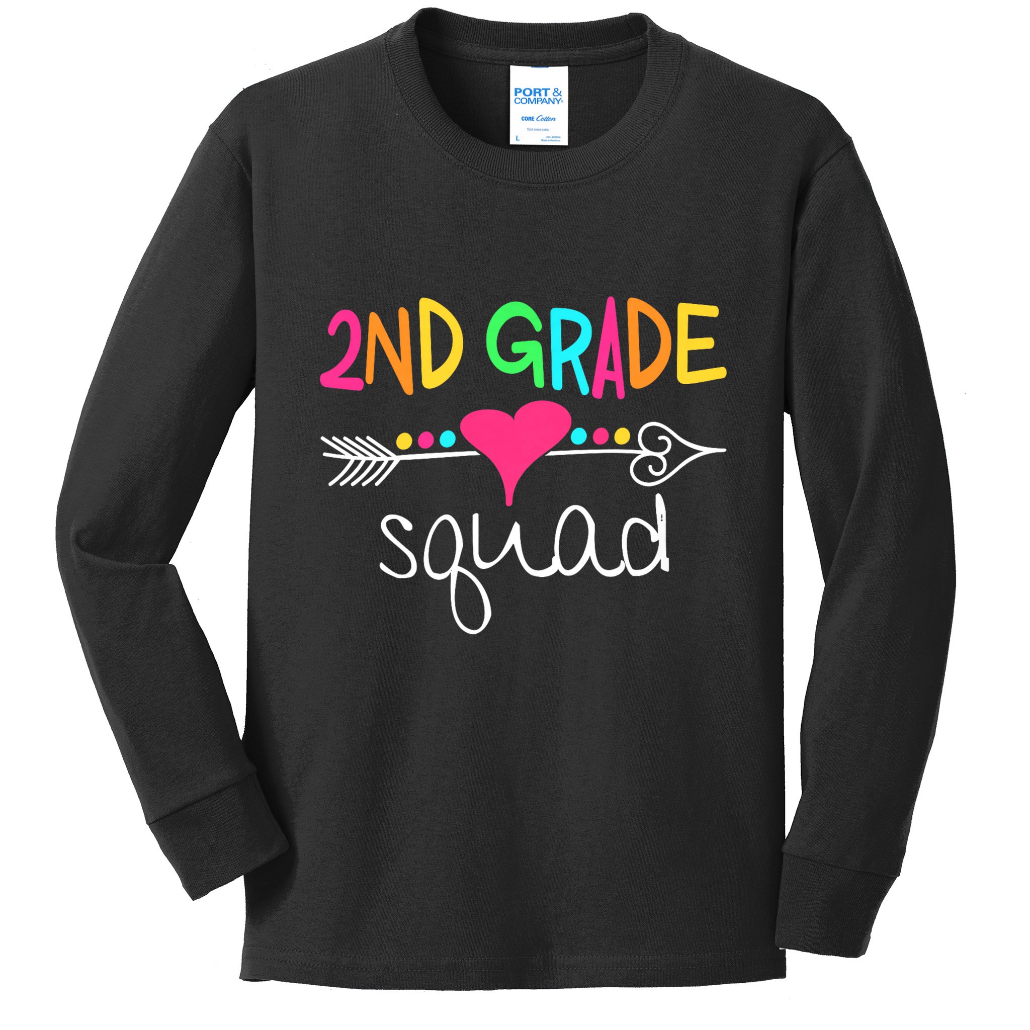 2nd Grade Squad Second Teacher Student Team Back To School Kids Long Sleeve Shirt